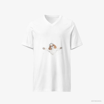 Cavalier King Charles Spaniel Rolling in the Snow White T-Shirt