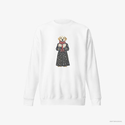 Labrador Retriever Singing Christmas Carols White Sweatshirt