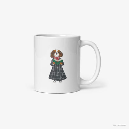 Cavalier King Charles Spaniel Singing Carols White Mug