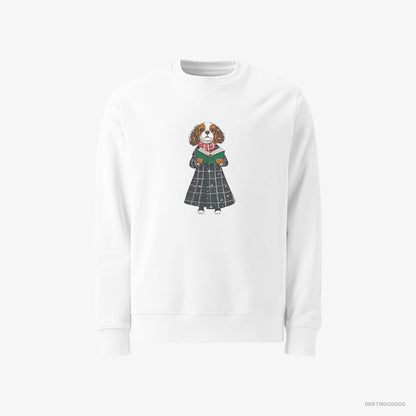 Cavalier King Charles Spaniel Singing Carols White Sweatshirt