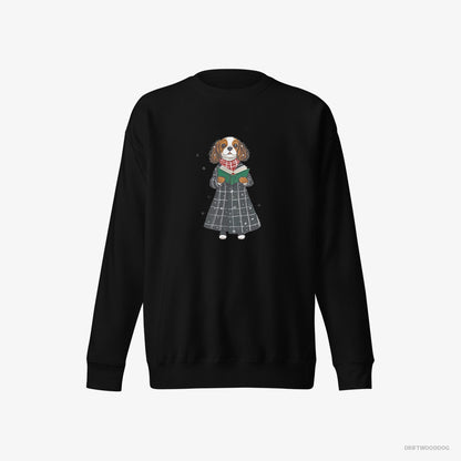 Cavalier King Charles Spaniel Singing Carols Black Sweatshirt