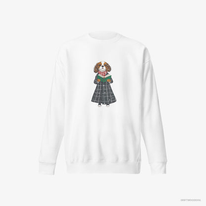 Cavalier King Charles Spaniel Singing Carols White Sweatshirt