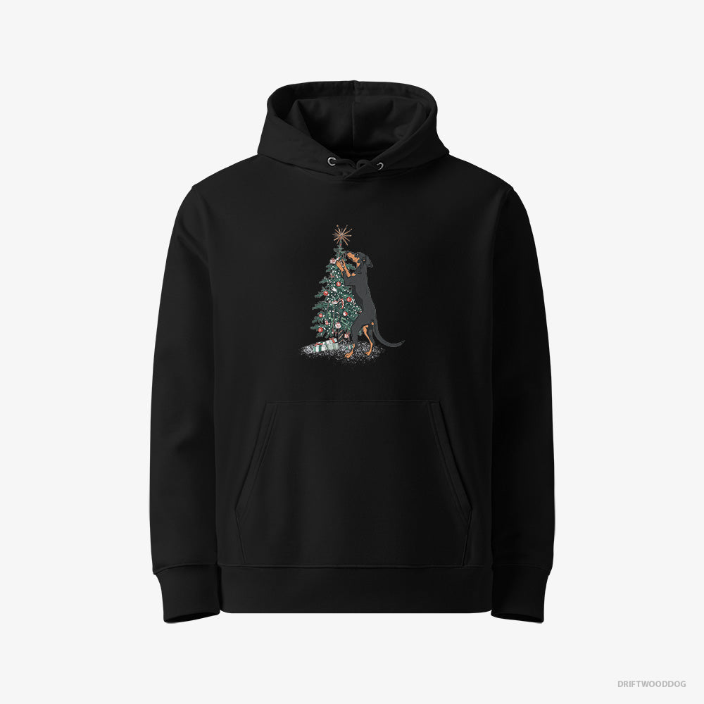 Dobermann Hanging Decorations on the Christmas Tree – Men's Hoodie Black Eco – Eco-Friendly