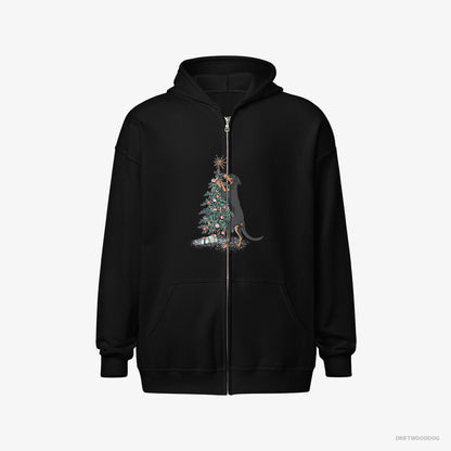 Dobermann Hanging Decorations on the Christmas Tree Black Hoodie