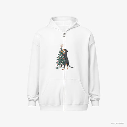 Dobermann Hanging Decorations on the Christmas Tree White Hoodie