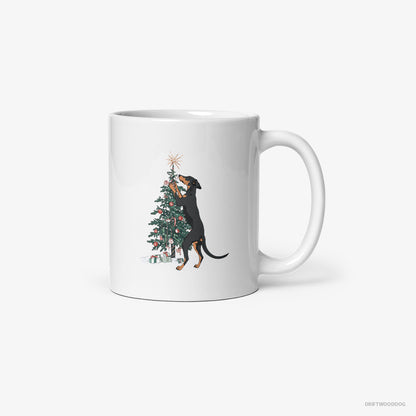 Dobermann Hanging Decorations on the Christmas Tree White Mug