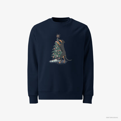 Dobermann Hanging Decorations on the Christmas Tree Navy Sweatshirt