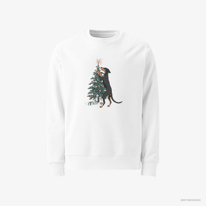 Dobermann Hanging Decorations on the Christmas Tree White Sweatshirt