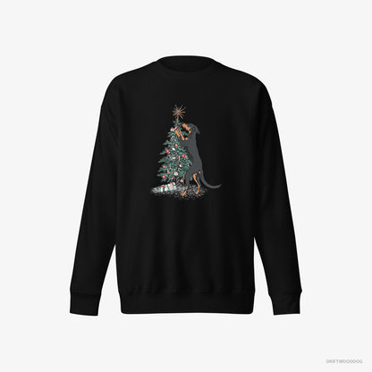 Dobermann Hanging Decorations on the Christmas Tree Black Sweatshirt