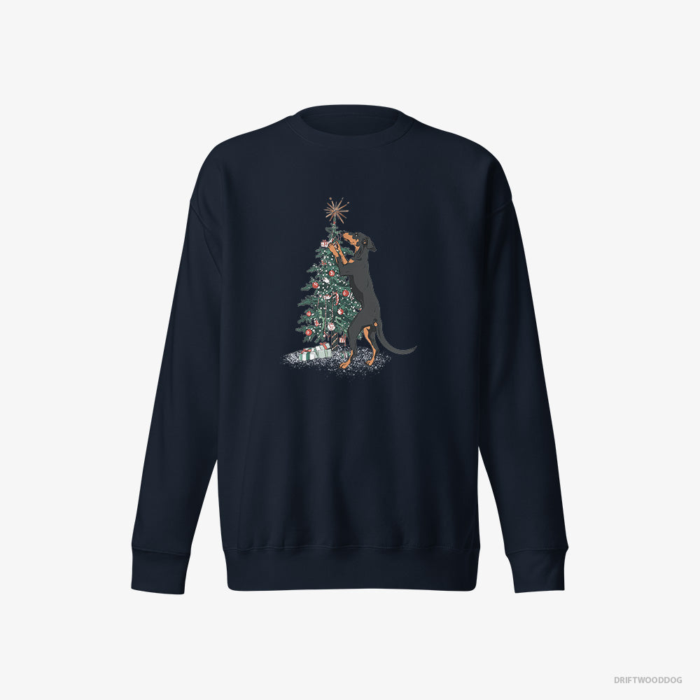 Dobermann Hanging Decorations on the Christmas Tree – Men's Sweatshirt Navy Eco – Eco-Friendly