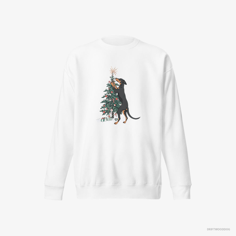 Dobermann Hanging Decorations on the Christmas Tree – Women's Sweatshirt White Eco – Eco-Friendly