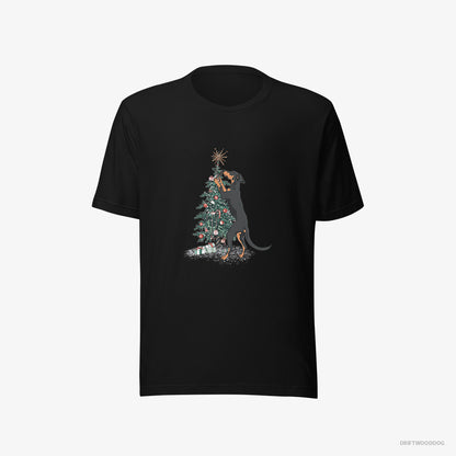 Dobermann Hanging Decorations on the Christmas Tree Black T-Shirt