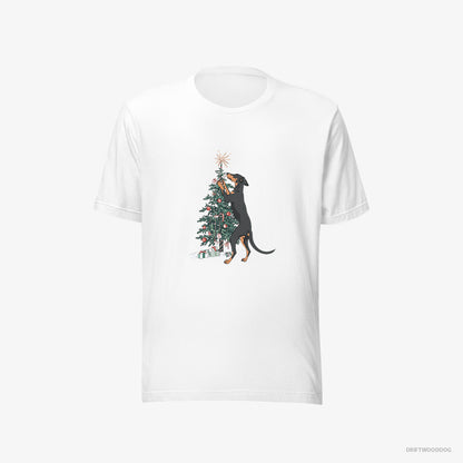 Dobermann Hanging Decorations on the Christmas Tree White T-Shirt