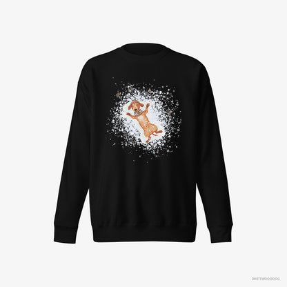 Dachshund Making Snow Angels Black Sweatshirt