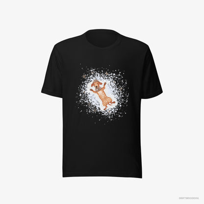 Dachshund Making Snow Angels Black T-Shirt