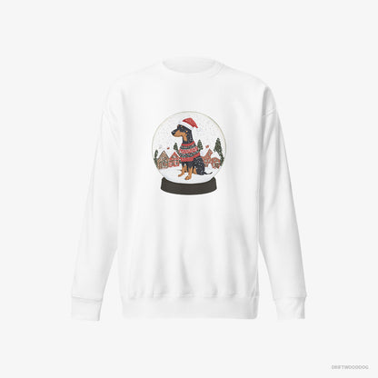 Dobermann Immersed in Christmas Magic White Sweatshirt