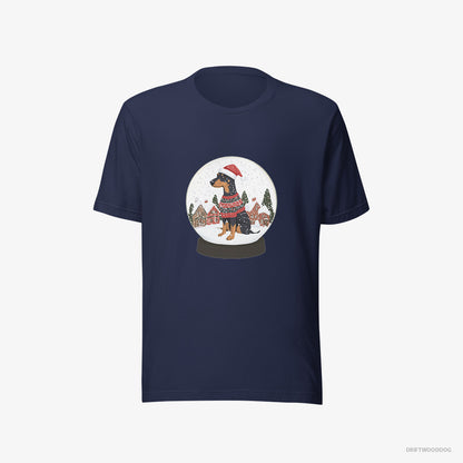 Dobermann Immersed in Christmas Magic Navy T-Shirt