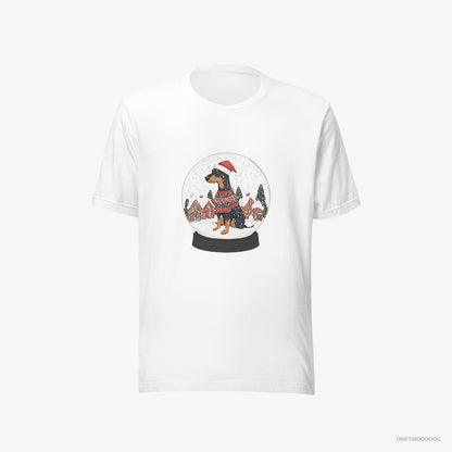 Dobermann Immersed in Christmas Magic White T-Shirt