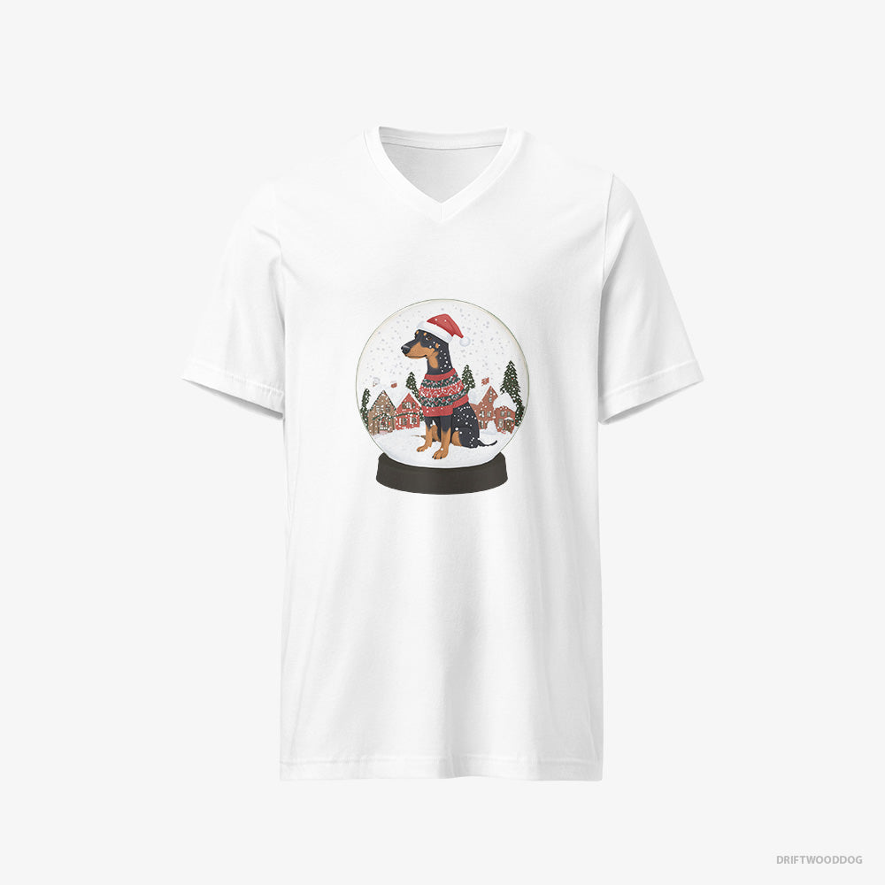 Dobermann Immersed in Christmas Magic V-Neck T-Shirt