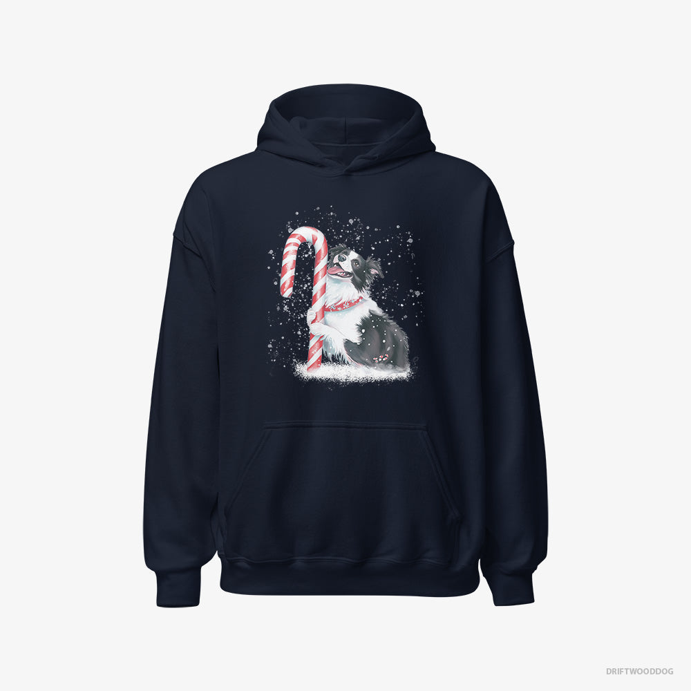 Border Collie by a Giant Christmas Lollipop Classic Hoodie