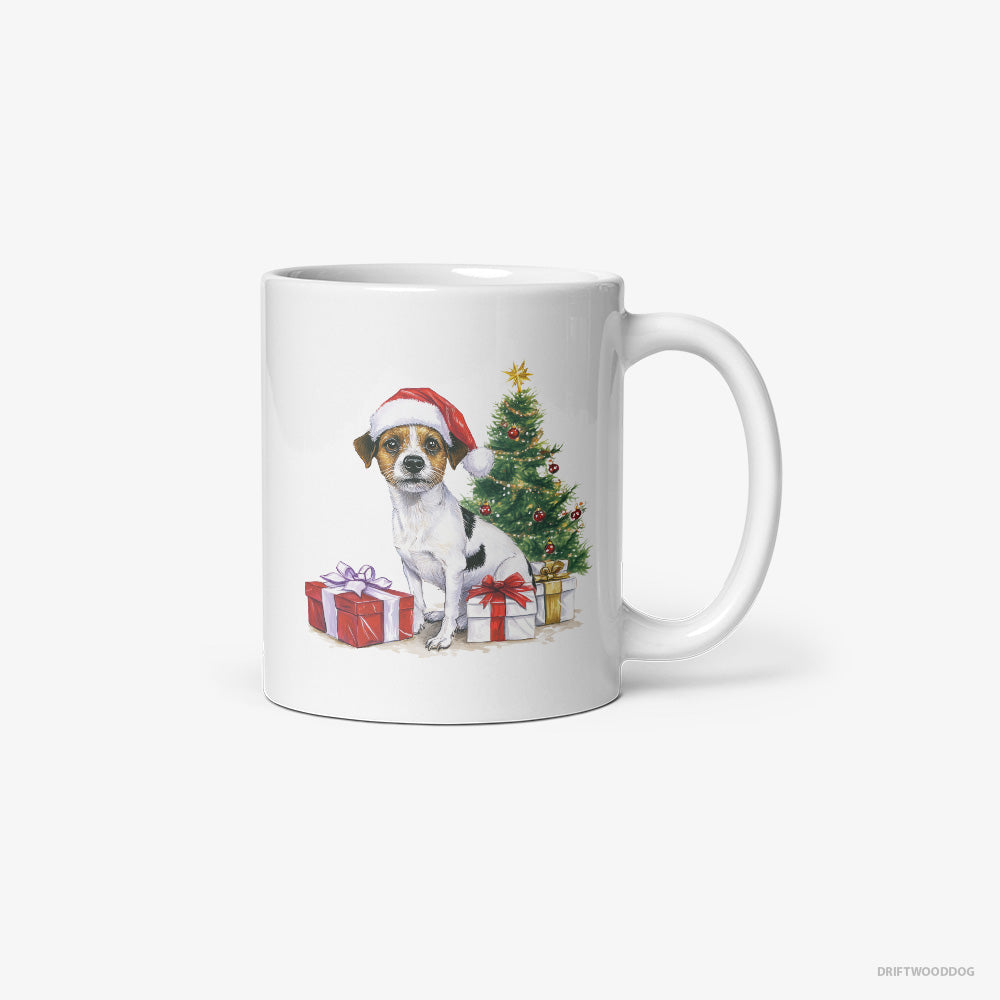 Jack Russell Terrier by the Christmas Tree Classic Mug