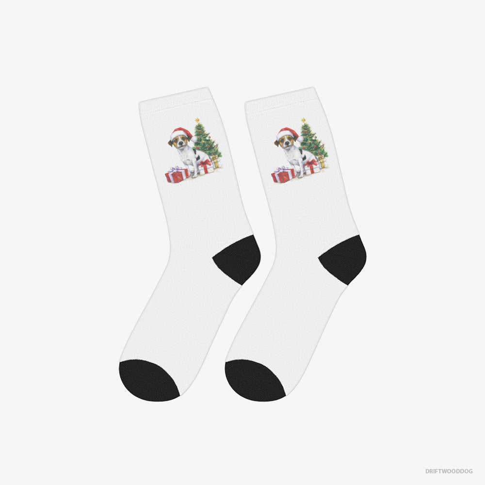 Jack Russell Terrier by the Christmas Tree – Socks White – Classic