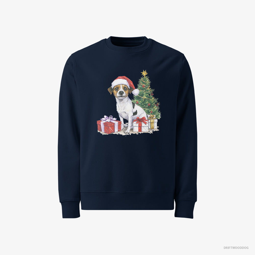 Jack Russell Terrier by the Christmas Tree – Women's Sweatshirt Navy – Classic