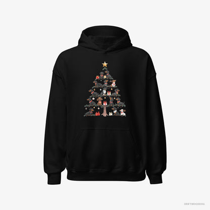 Dachshund Puppies Forming Christmas Tree Black Hoodie