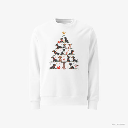 Dachshund Puppies Forming Christmas Tree White Sweatshirt