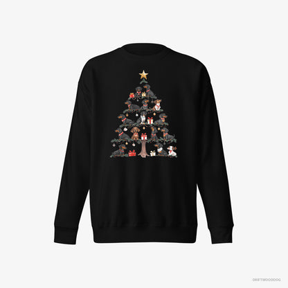 Dachshund Puppies Forming Christmas Tree Black Sweatshirt