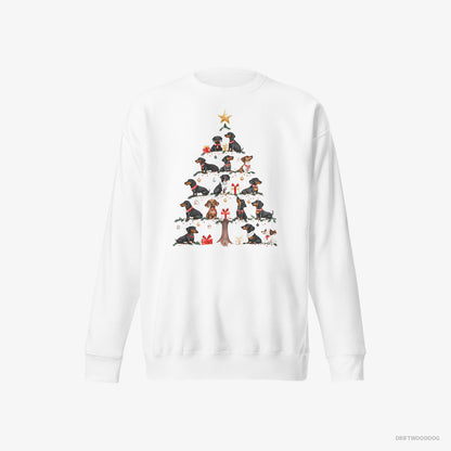 Dachshund Puppies Forming Christmas Tree White Sweatshirt