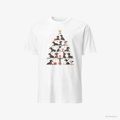 Dachshund Puppies Forming Christmas Tree White T-Shirt