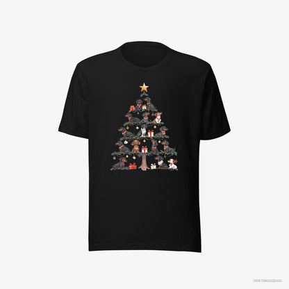 Dachshund Puppies Forming Christmas Tree Black T-Shirt