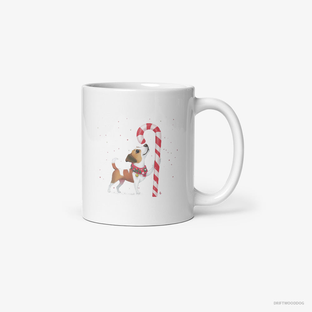 Jack Russell Terrier Finding Christmas Candy Cane Classic Mug