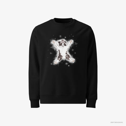 Border Collie Creating a Snow Angel Black Sweatshirt