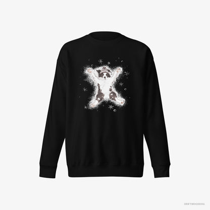 Border Collie Creating a Snow Angel Black Sweatshirt