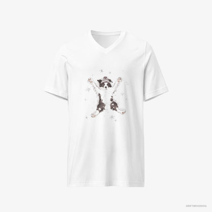 Border Collie Creating a Snow Angel White T-Shirt