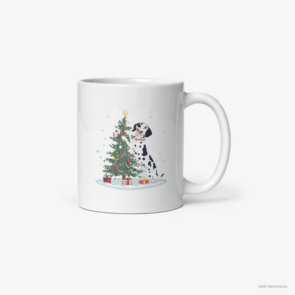 Dalmatian Styling the Christmas Tree White Mug