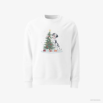 Dalmatian Styling the Christmas Tree White Sweatshirt