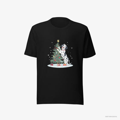 Dalmatian Styling the Christmas Tree Black T-Shirt