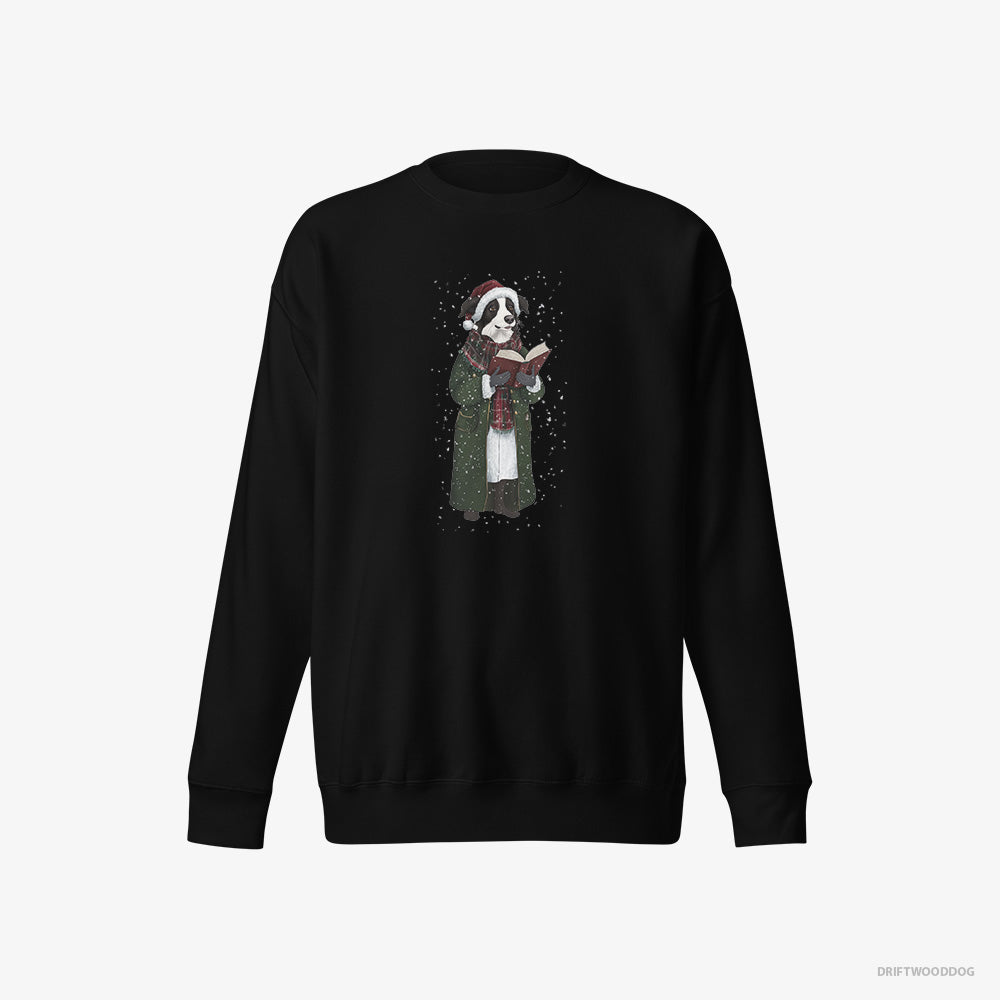 Border Collie Spreading Christmas Cheer – Men's Sweatshirt Black Eco – Eco-Friendly