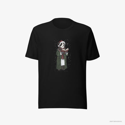 Border Collie Spreading Christmas Cheer Black T-Shirt