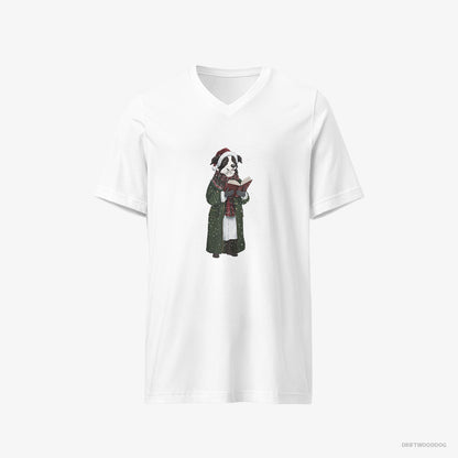 Border Collie Spreading Christmas Cheer White T-Shirt