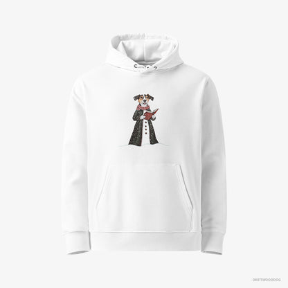 Jack Russell Terrier Carolling for Christmas White Hoodie