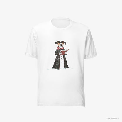 Jack Russell Terrier Carolling for Christmas White T-Shirt