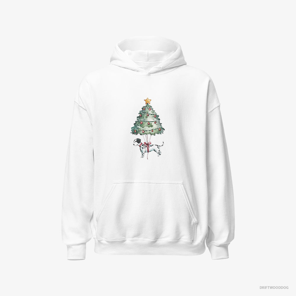 Funny Small Dalmatian as a Christmas Tree Decoration – Women's Hoodie White – Classic