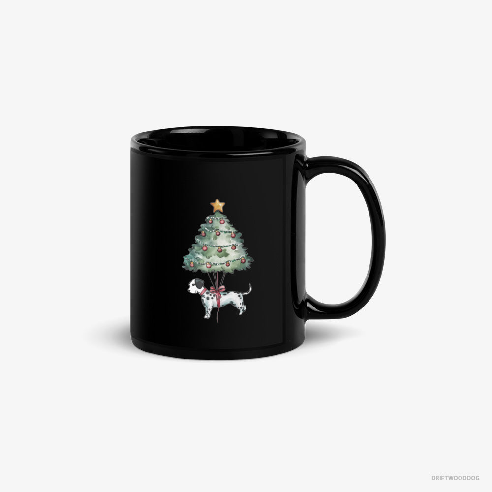 Dalmatian Mug – Unisex Black Mug Classic – as a Christmas Tree Decoration (on White Background)