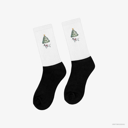 Dalmatian as a Christmas Tree Decoration White and Black Socks