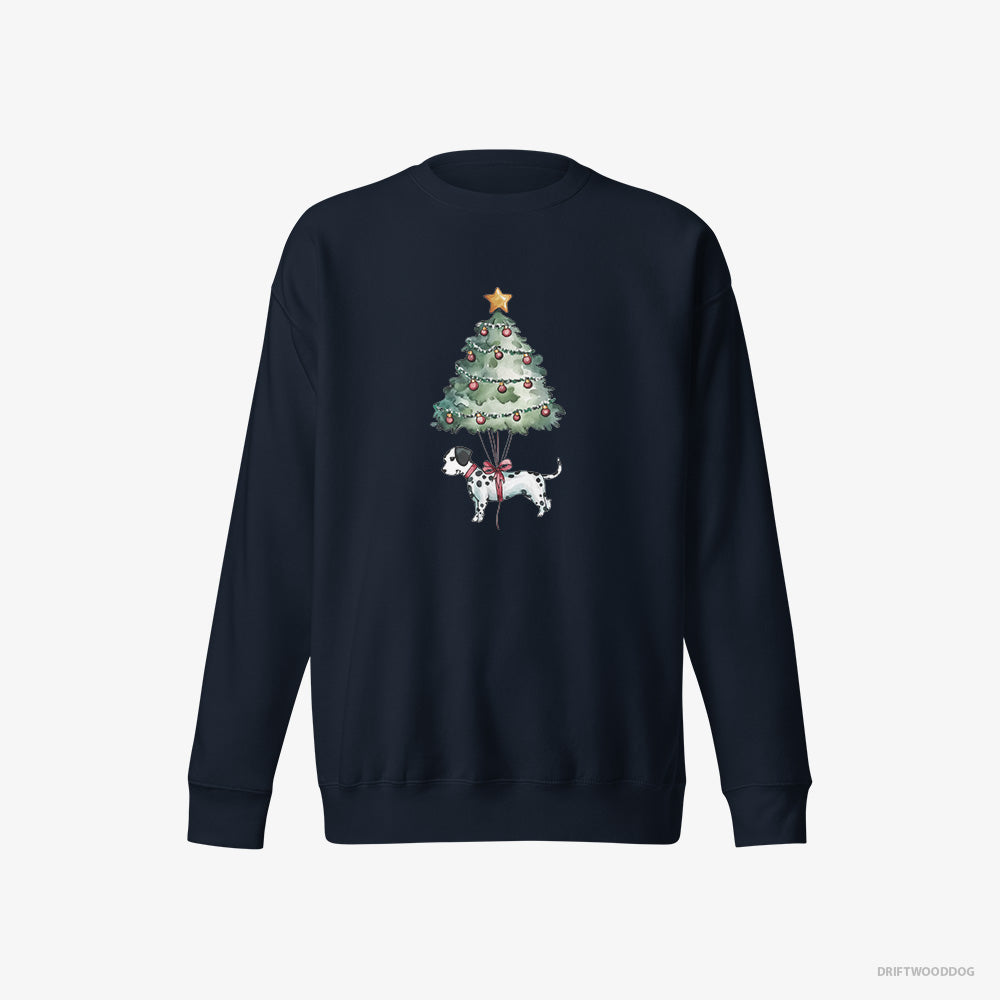 Dalmatian Sweatshirt – Men Navy Sweatshirt Eco-Friendly – as a Christmas Tree Decoration (on White Background)