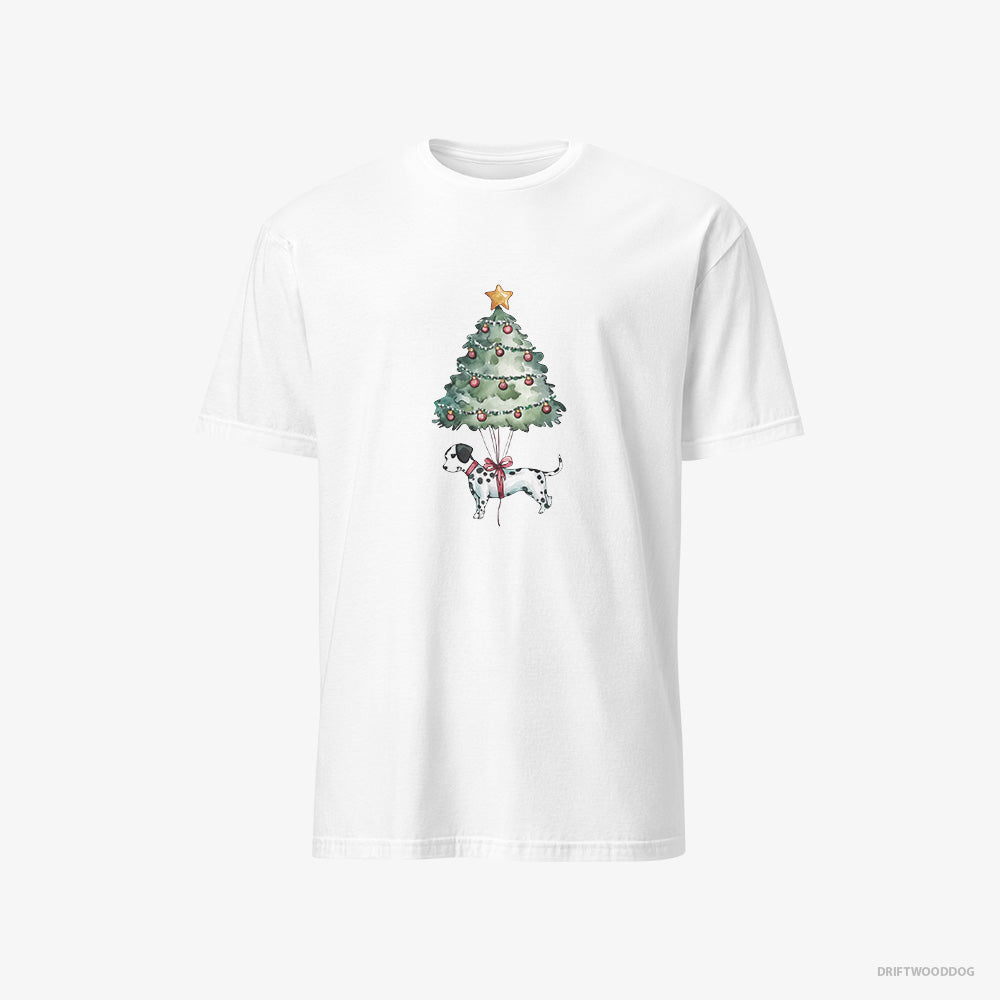 Dalmatian T-Shirt – Men White T-Shirt Classic – as a Christmas Tree Decoration (on White Background)